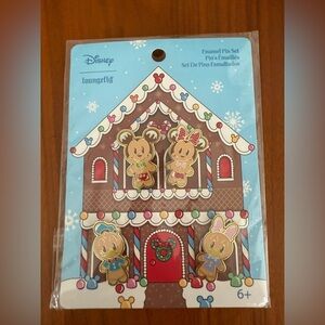 Brand New Disney Loungefly Mickey and Friends Gingerbread Character Pins (NWT)